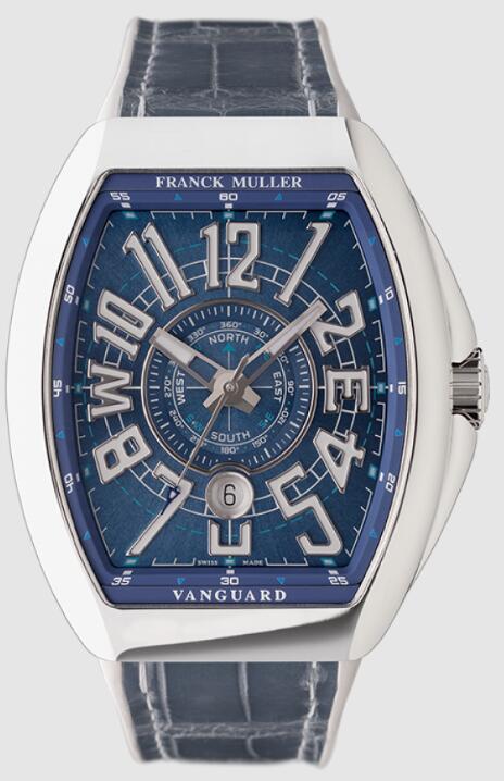 Review Franck Muller VANGUARD MARINER Replica Watch V45SCDTYTMAR ACAC Blue Dial - Click Image to Close